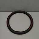 Microfiber Leather 15" Universal Fit Car Steering Wheel Cover, Elastic Breathable and Odorless, Black with Red Accent 