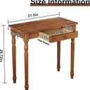 100% Solid Wood Desk 31 x 16 in Small Desk with Drawers | Narrow Mid Century Modern Desk, Vintage Small Wooden Writing Table for Small Spaces Bedroom, Living Room, Office, 31.5" x 15.7"