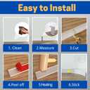 COUKIU Flexible Baseboard Molding Trim, 6 Inch x 40 Feet Self-Adhesive Vinyl Wall Base Cove Base, Peel and Stick Rubber Wall Base Moulding Trim(S152, White)
