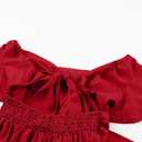 blibean Girls Summer Tie Back Dress Tween Kids Off Shoulder Dresses Size 4-15 Years (Red, XXL)