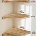 Corner Wall Shelves, Rustic Wood Floating Shelf with Cord Hole, Medium