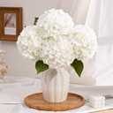 8 Pcs White Hydrangea Artificial Flowers, Latex Real Touch Hydrangea Flowers, 19.6'' Full Faux Hydrangea Flowers Fake Flowers for Home Decor Party Wedding Centerpiece Bouquet Floral Arrangements