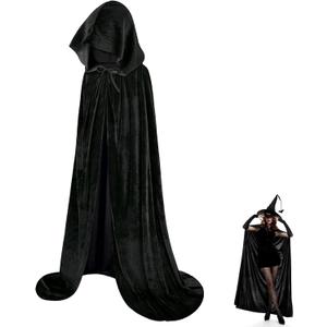 Vampire Costumes Female - Vampire Cape Women for Halloween - Black & Red vampire Hood (S-1.2m)