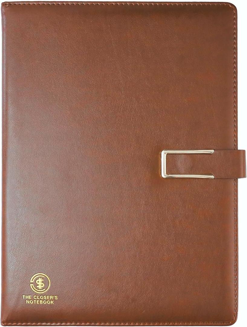 The Closer's Notebook: Sales Journal & CRM Notebook for Sales Reps, Sales man tracking, Prospecting, follow up notebook, Overcoming objections, Goal setting planner & Sales Log book (BROWN)