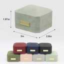 FINGHU Exquisite Wedding Ring Box Small Jewelry Organizer Portable Travel Jewelry Box Jewelry Gift Box for Business,Engagement, Wedding, Mother's Day -Light Green