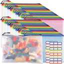 36pcs Large A4 Mesh Zipper Pouch File Bags YOPCDJ Reusable Zippered Pouches for Organizing Classroom, Board Game Storage, Puzzle Bags