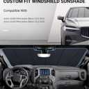 Pigenius Windshield Sun Shade for Mercedes-Benz GLE/GLS SUV 2020-2026 Front Window Sunshade - Metallic