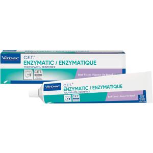 Virbac C.E.T. Enzymatic Toothpaste Eliminates Bad Breath by Removing Plaque and Tartar Buildup Best Pet Dental Care Toothpaste Beef Flavor 2.5 Oz Tube (Color Varies) 08 2027