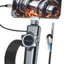Two-Way Articulating Borescope Camera with Light, 1920P HD Articulating Endoscope with Semi-Rigid Snake Camera, IP67 Waterproof Inspection, Gifts/Tools Bore Scope for Men for iPhone (Black)