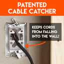 ECHOGEAR Wall Brush Plate 2 Pack for Hiding Up to 8 Low Voltage Cables - Sturdy Brushes with Cable Catching Design - Ideal Cable Pass Through for Wall Mounted TVs