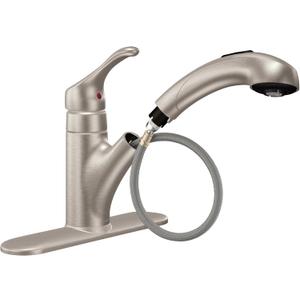 Moen Renzo Spot Resist Stainless One-Handle Pullout Kitchen or Laundry Faucet Featuring Power Clean, CA87316SRS