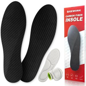 Carbon Fiber Insoles, Carbon Fiber Foot Plate 1 Pair Rigid Shoe Insert Support Turf Toe, Foot Fractures, Morton Extension, Hallux Rigidus and Limitus - Alternative to Post Op Shoe (10.43"-Men's 9-9.5/Women's 10-10.5,265mm)