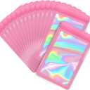 100-Pack Jewelry Bags Small Business Packaging Supplies Holographic Mylar Packing Bag Cute33 InchPink