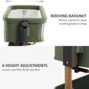 3 in 1 Baby Bassinet, Rocking Bassinet, Bedside Bassinet, 6-Height Adjustable, Bassinet Bedside Sleeper, Bedside Bassient for Baby with Comfy Mattress, Breathable Mesh, Large Storage Basket