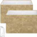 Rustic Rectangle Lamp Shades Set of 2, Large Faux Leather Lampshades for Table Lamps, 16"L x 8"W x 10"H, Lamp Shades Replacement for Floor Lamps, Spider, Harp Holders Included, Easy Assembly Required