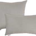 Austin Horn Classics Sunbrella Knife Edge & Filled Pillow - Set of 2, One 20" and One 13"x20" Dove