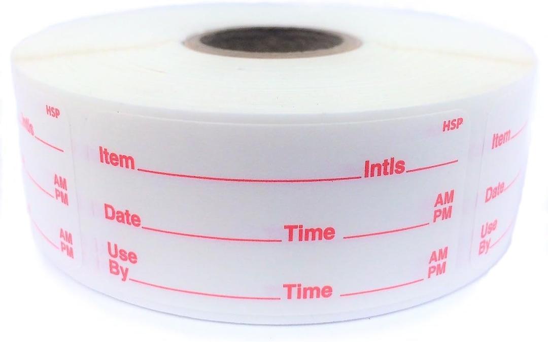 Dissolvable Food Storage Labels for Home and Restaurant Use - Dissolves in Water in 30 Seconds - No Adhesive Residue - Perfect for Glass, Metal, Plastic Containers - 1x2 inch Size 500 Labels per roll