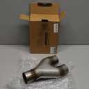 LCGP Stainless Steel Y Pipe 2.5 Inch ID Single to 2.25'' Inch ID Dual Exhaust Adapter Connector 10" Overall Length