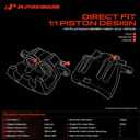 A-Premium Front Left and Right Side Disc Brake Calipers without Bracket