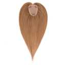 Hairro Human Hair Toppers Free Parted, 3.5x4.7" Base Hand-wovened 100% Real Hairpieces, with Invisible Clips-in for Women, for High Hairline/Adding Volume on Top, 10 Inch Blondish Brown