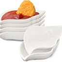 Set of 6 Conch Shaped Sauce Dishes,Porcelain Dipping Bowls,Appetizer Plate,Dishwasher Safety,for Ketchup Salad Wasabi Sushi Chips Meats Veggies
