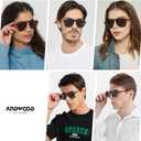 ANDWOOD Square Aviator Sunglasses Polarized Mens Womens UV Protection Sun glasses