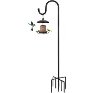 60" Shepherds Hooks for Outdoor, Heavy Duty Bird Feeder Pole for Hummingbird Feeder, Hanging Lantern, Shepherds Hook for Bird Feeders for Outside with 7 Prongs Base,1 Pack