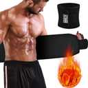 Waist Trainer for Women Lower Belly Fat, Waist Sweat Band for Women, Belly Band Sweat Belt, Stomach Wrap, Body Shaper (Black, M)