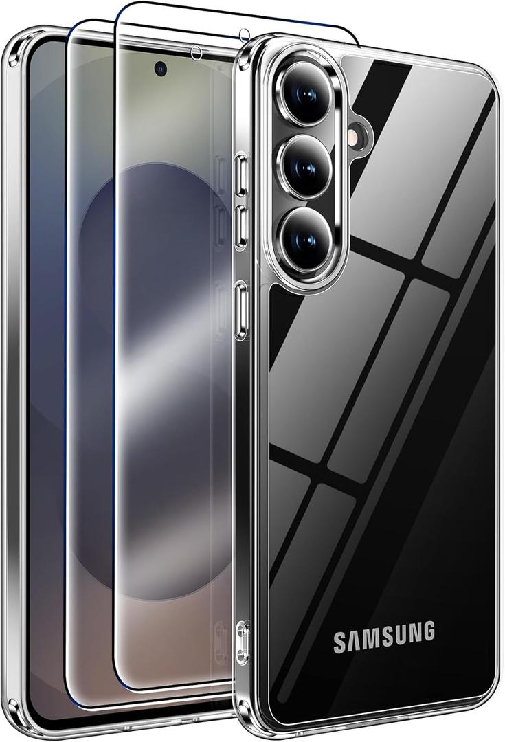 MOZOTER for Samsung Galaxy S25 FE Case with Magnetic,[Compatible with MagSafe][12Ft Military Dropproof][2*Screen Protector] Anti-Slip Shockproof Holsters Case for S25 FE-Clear