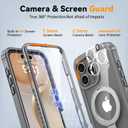 Oterkin Magnetic for iPhone 16 Pro Case Compatible with MagSafe [Foldable Stand][HD Camera Lens Protector][Built-in Touch Sensitive Glass Screen Protector] 15FT Military Full Body Rugged Case (Gray)