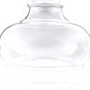 Kira Home Harlow 9" Glass Shade, Clear Replacement Glass, 1-5/8" Fitter Opening for Threaded Medium Base Socket, 6" x 9", 1-Pack