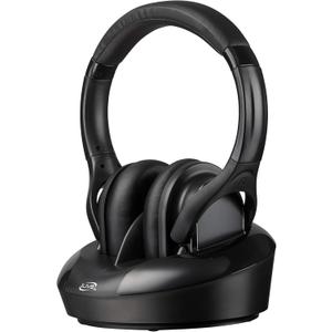 iLive Electronics Radio Frequency Wireless Headphones with Transmitter/Charging Dock, Black (IAHRF79B)