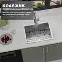 Kitchen And Bar Sink, 20x16 Inch Stainless Steel Undermount Modern Single Bowl Small Kitchen And Bar Sink Combo-SS Grid,Silicon Mat,Drain Strainer Set Compatibility With Various Kitchen&Bar Style