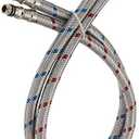 BATHLAVISH 32-Inch Long Bathroom Kitchen Faucet Connector Braided Stainless Steel Supply Hose 3/8-Inch Female Compression Thread x M10 Male Connector, x 2 Pcs (1 Pair)