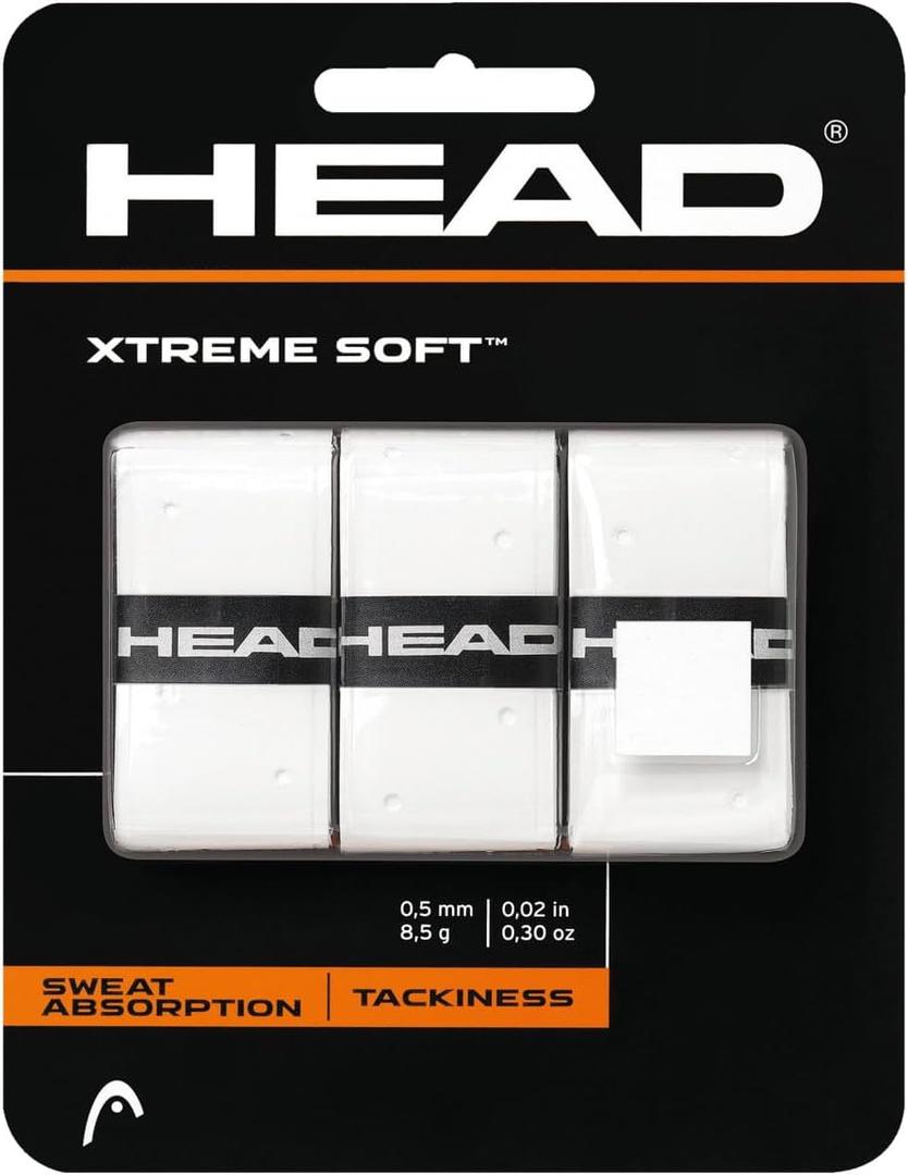 Head Xtreme Soft Racquet Overgrip (3-Pack, White)