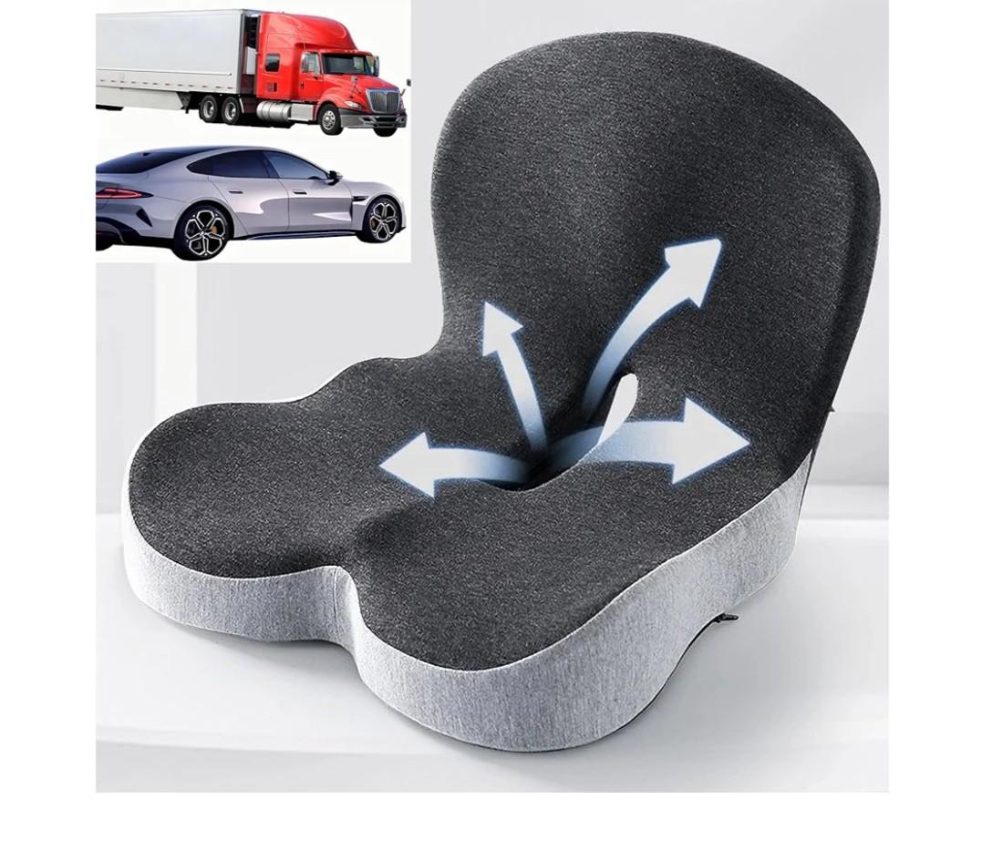 Memory Foam Truck Seat Cushion for Truck Driver Ergonomic Driver Seat Cushion with Lumbar Support & Sciatica Relief, Ideal Car Seat Cushions for Driving & Semi Truck & Office Chair