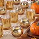 12PCS Assorted Gold Votive Candle Holders,Tealight Candle Holders for Table Centerpieces,Home,Bridal Shower,Birthday,Christmas,Thanksgiving Party Table Decor (12, Gold)