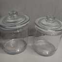 Mason Craft & More Airtight Kitchen Food Storage Clear Glass Pop Up Lid Canister, 2 Piece Glass Apothecary Canister Set (2x 5.7 Liters)