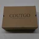 Coutgo Women's One Strap Heeled Sandals Square Open Toe Stiletto Heels Ankle Buckle Strap Summer Pump Shoes (6)