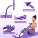 Resistance Bands with Handles, 6-Tube Foot Pedal, Natural Rubber Ankle Puller for Sit-ups & Full Body, Portable Home Gym Strength for Legs, Arms.