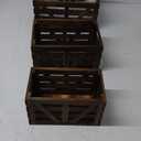 Wooden Storage Crates Nested Crates Set of 3 (Large,Medium,Small),Farmhouse Decorative Boxes with Handles for Home Organization,Display,Brown Wood Crates