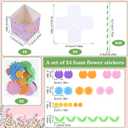 RoundFunny 8 Set Mother's Day Crafts Gifts DIY Mother's Day Foam Flower Straw Bouquet Craft Kit Spring Crafts Kit Bulk Flower Recipe or Picture Holder Decorations for Fun Activities