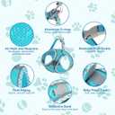 Black Leash Set - No Pull Adjustable Reflective Breathable Mesh Step-in Harness for Extra Small/Small Medium Dogs & Cats - Easy Walk, Outdoor Hiking & Training