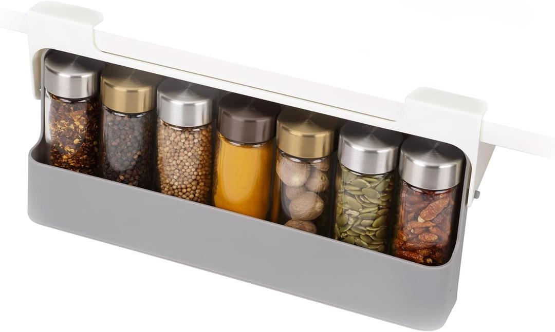 Joseph Joseph Spice Rack Organizer - Under-Shelf Kitchen Cabinet Storage Solution for Spices, Grey (One-size)