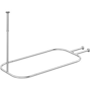 Shower Curtain Rod Hoop Square Shape Bathroom Heavy Duty No Rust Oval Shower Rod 58.3"x24" for Clawfoot Tub,for Free Standing Tubs Chrome (Silver)