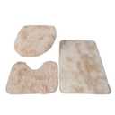 3Pcs/Set Bathroom Rug Absorbent Non Slip Floor Mat U-Shaped Plush Mat Toilet Lid Cover Mat with Rubber Backing for Bathroom Shower Toilet (Pink)