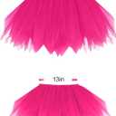 Tulle Tutu Skirt Shredded for Women Teens Short Layered Ballet Petticoat Elastic Waist Halloween Costume 80s Party Cosplay (Pink)