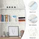 2 x Boho Peel and Stick Wallpaper Beige/White Leaf Contact Paper 17.3inx78.7in Removable Self Adhesive Bedroom Cabinet Wall Decor Vinyl Roll