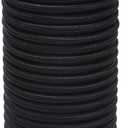 PATIKIL Bungee Shock Cord, 5/8" x 25Ft Polyester Marine Grade Bungee Cord Elastic String Replacement for Zero Gravity Chair Kayak Camping Tent Pole Cargo Tie Downs (Black)