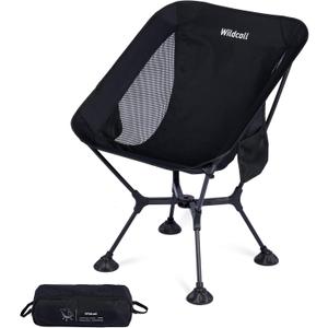 WildCall Lightweight Folding Camping Chair Quick Setup Frame Beach Chair Compact Backpacking Chair with Anti-Sink Feet